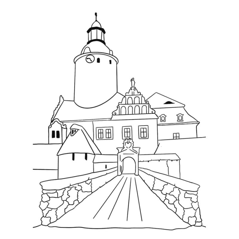 Zamek Czocha - kolorowanka dla dzieci