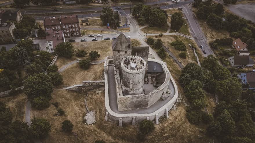 Zamek w Będzinie - widok z lotu ptaka (zdj. Muzeum Zagłębia w Będzinie)