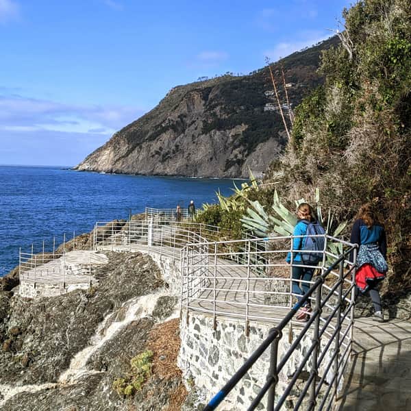 Via del Mare - a paved path along the cliffs near Cinque Terre