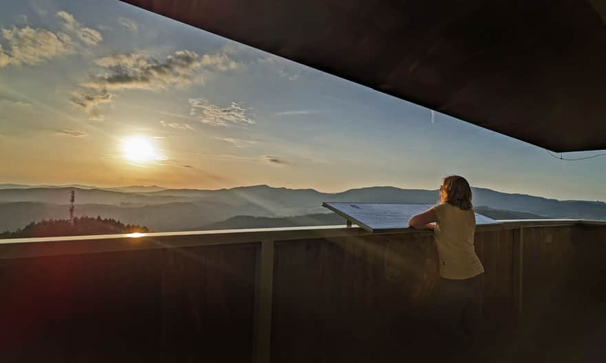 Waiting for the sunset at the Malnik tower in Muszyna