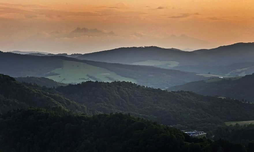 High and Belianske Tatras from the tower on Malnik