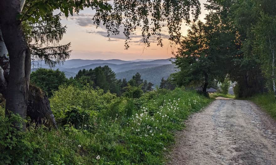 Widok z drogi na Malnik