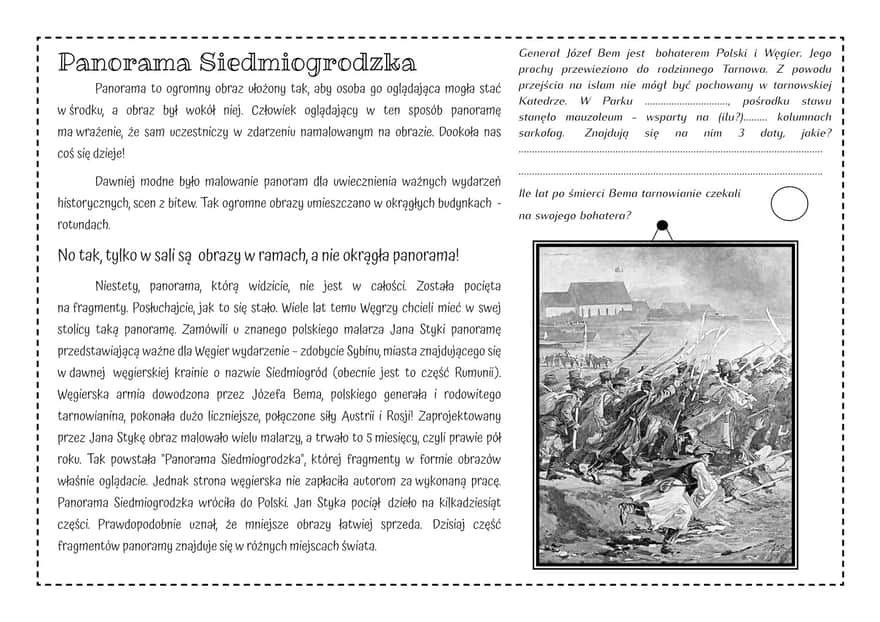 Panorama Siedmiogrodzka - karty edukacyjne do wydruku pdf