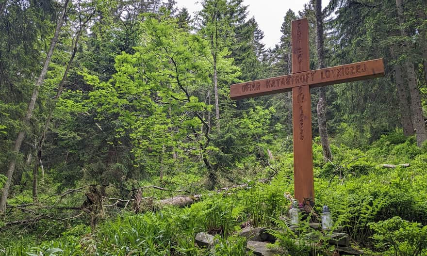 Cross at the site of the plane crash on Polica