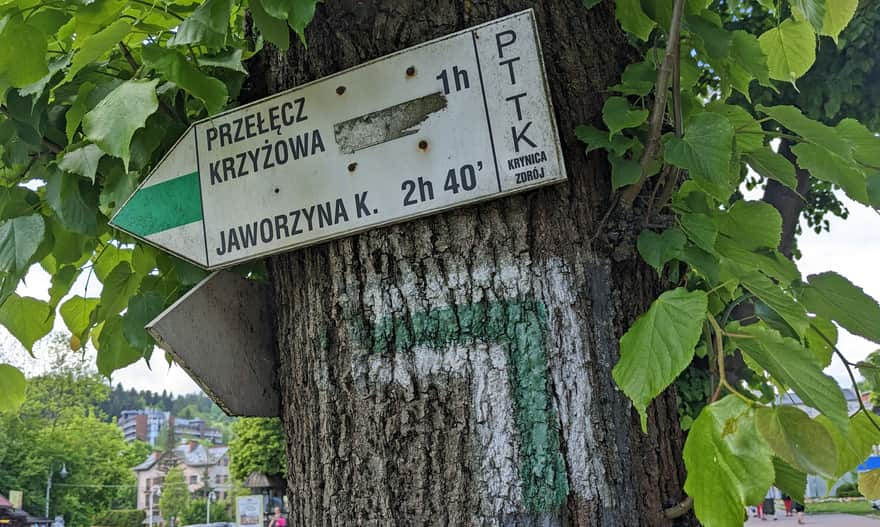 Green trail in Krynica, Marszałka J. Piłsudskiego Street