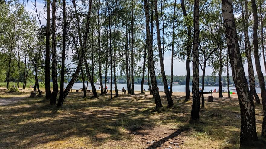 Plaża Rybaczówka przy zbiorniku Pogoria I w Dąbrowie Górniczej