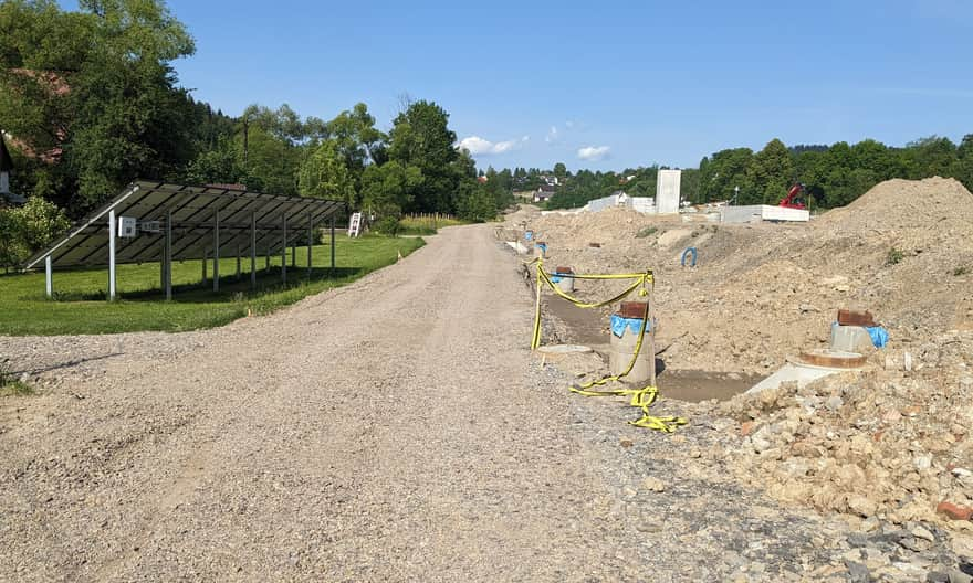 Construction of the railway line and station in Rabka Zaryte near the blue trail